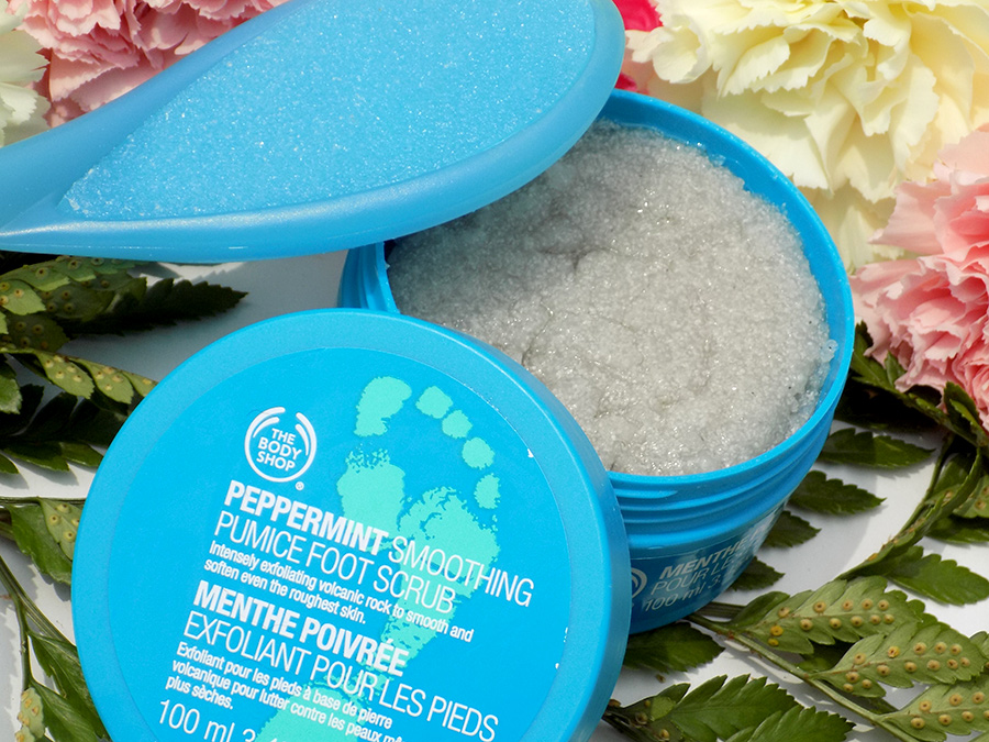 The Body Shop Peppermint Smoothing Pumice Foot Scrub Review Tea