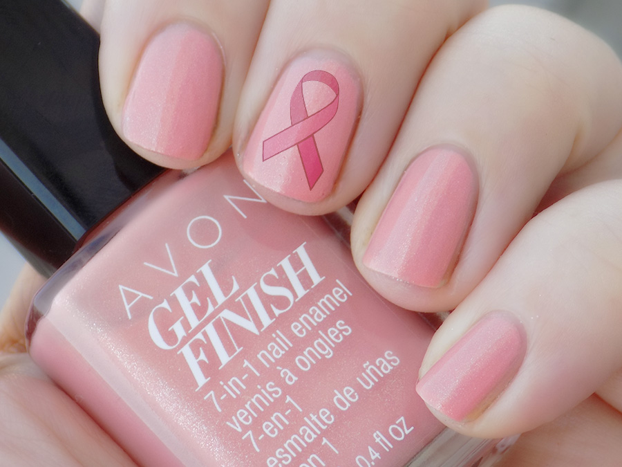 Avon Gel Finish Dazzle Pink Swatch with homemade decal For Breast